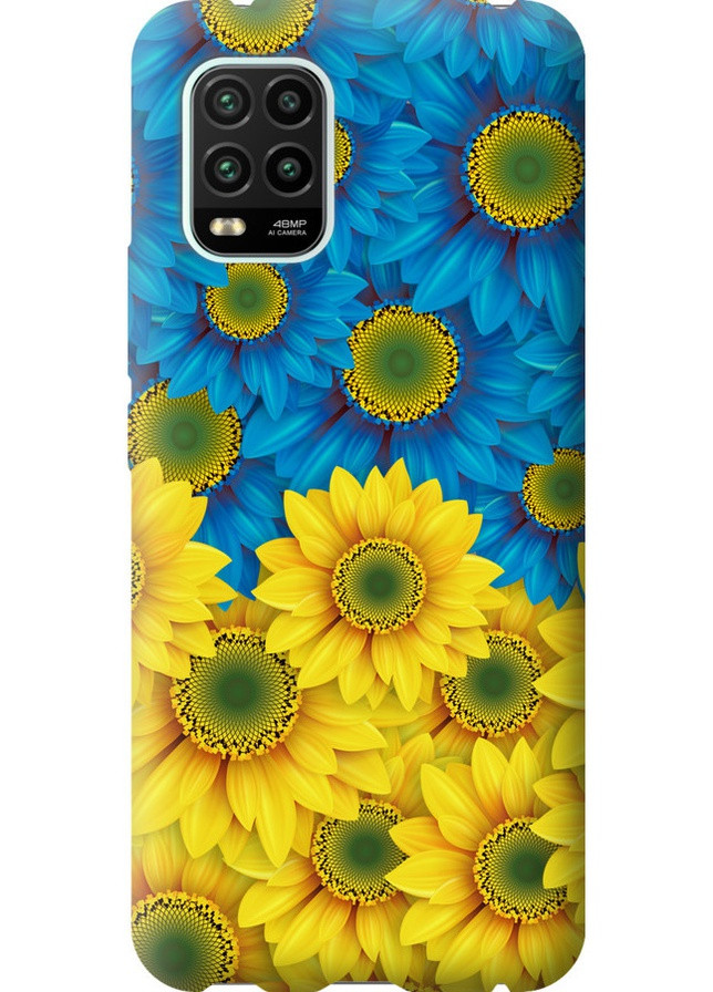 Силиконовый чехол 'Жёлто-голубые цветы' для Endorphone xiaomi mi 10 lite (257831284)