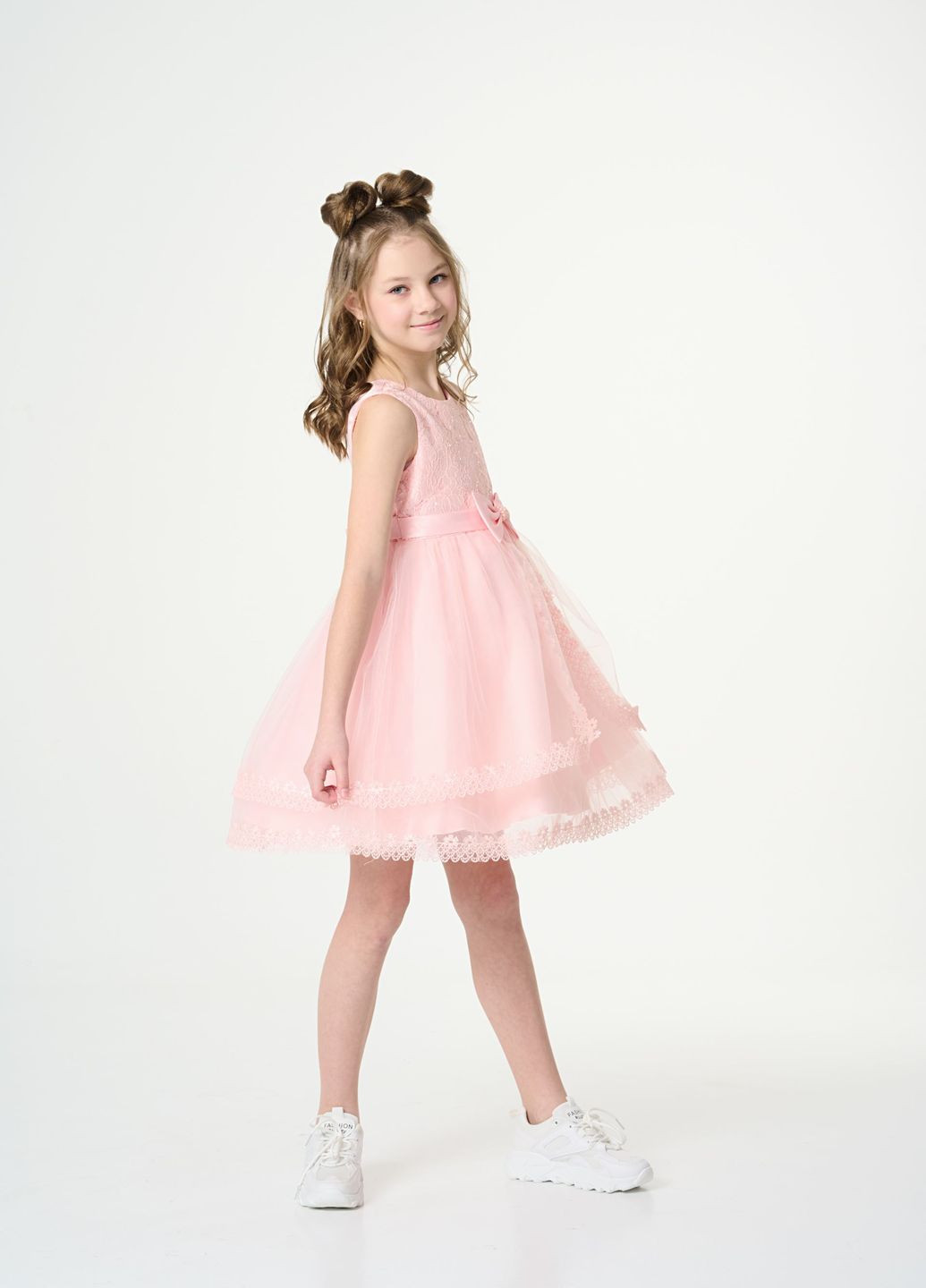 Розовое нарядное платье с бантом розовое Yumster (260391048)