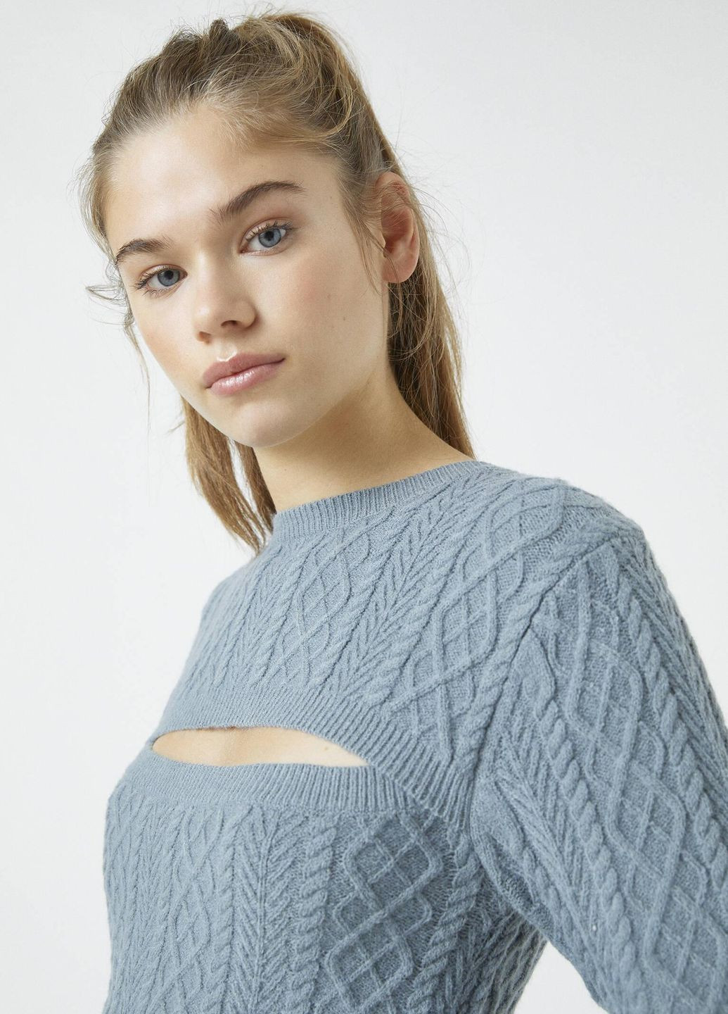 Светло-синий джемпер демисезон,бледно-синий, Pull & Bear
