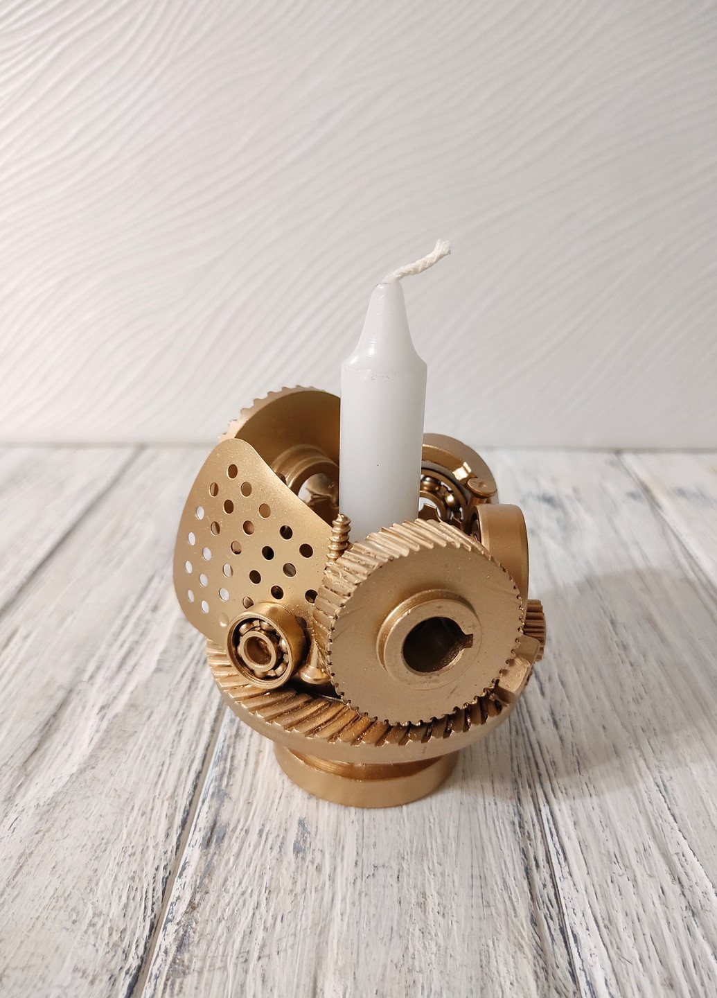 Сувенир подсвечник стимпанк из металла с золотым напылением ручная работа хенд мейд подарок SuvenirPodarokZP 36 (257989601)