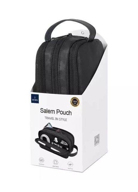 Сумка-органайзер Salem Travel Pouch (приємний матеріал, зручна ручка, для аксесуарів, 3 вітділення ) - Чорна WIWU (266992966)