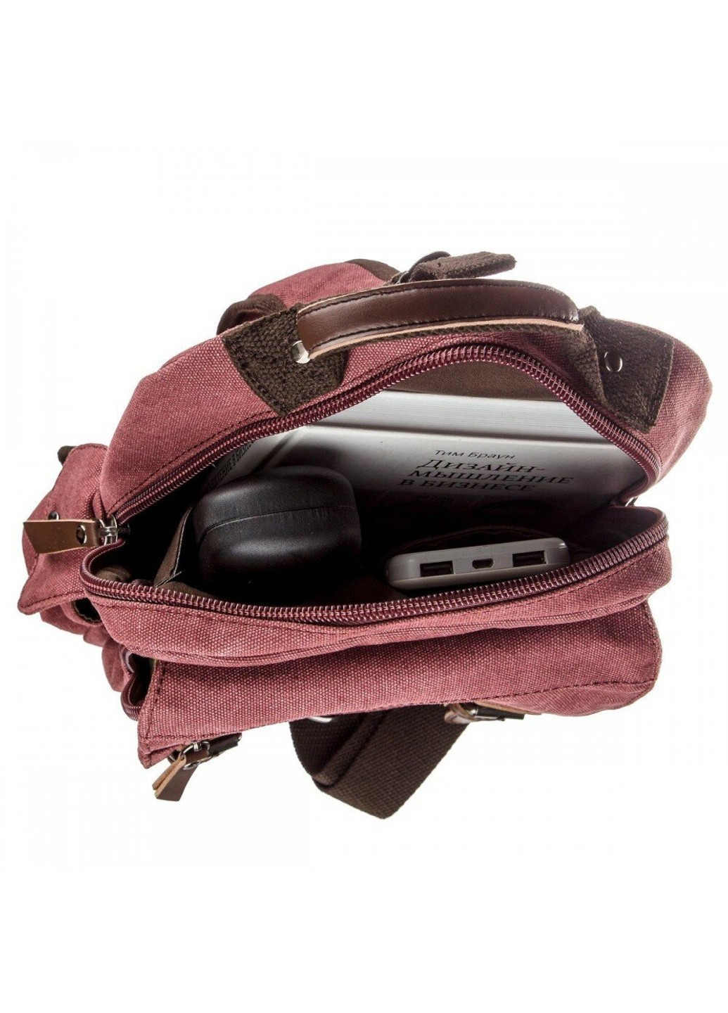 Чоловіча текстильна бордова сумка-рюкзак 20140 Vintage (262522823)