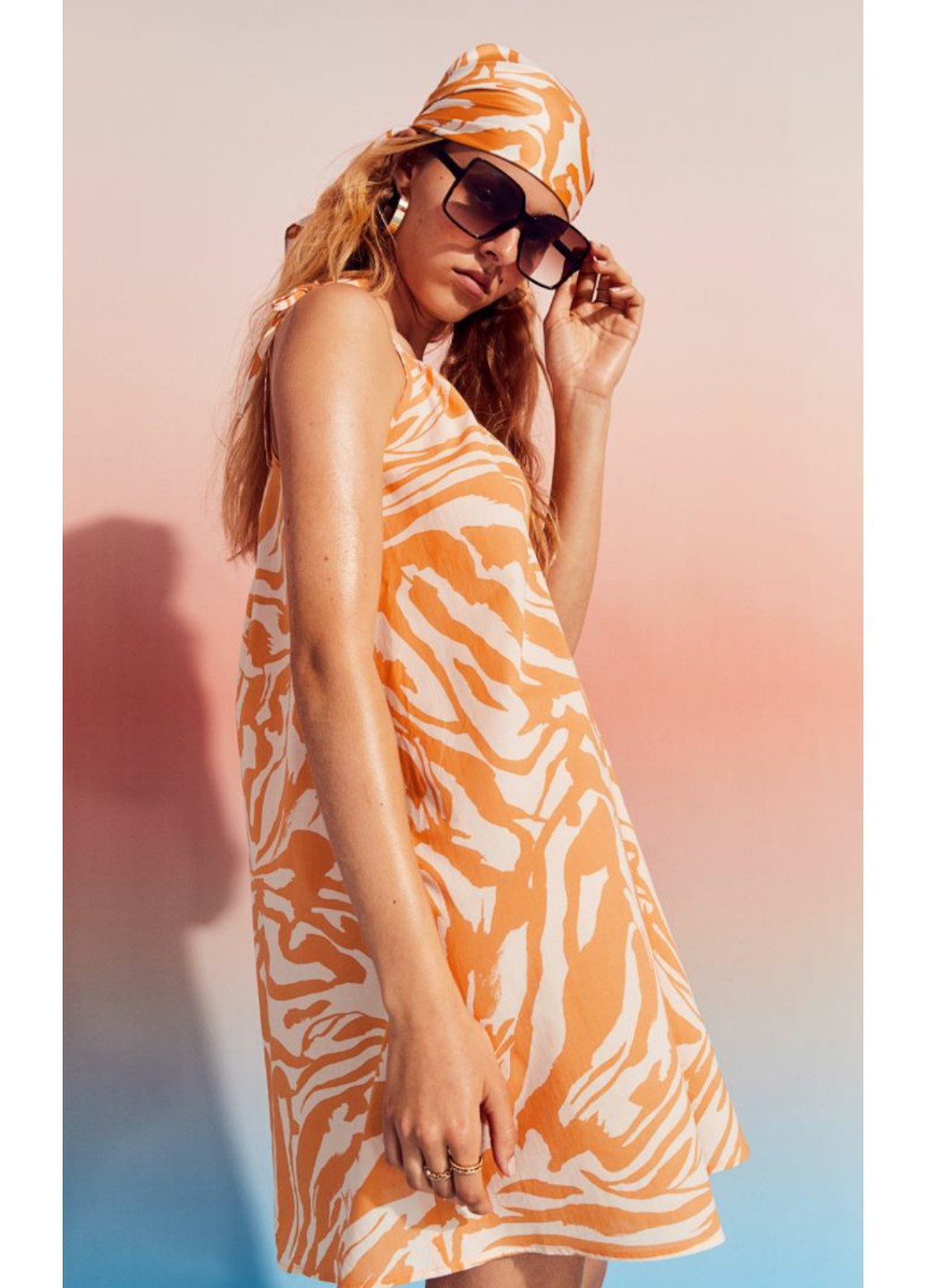 Помаранчева повсякденний жіноча сукня на бретелях н&м (55956) s оранжева H&M