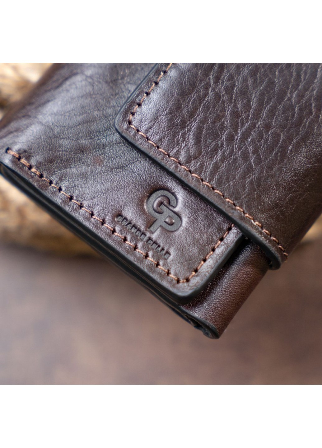 Чоловіче шкіряне портмоне Amico 11305 Коричнева Grande Pelle (262523252)