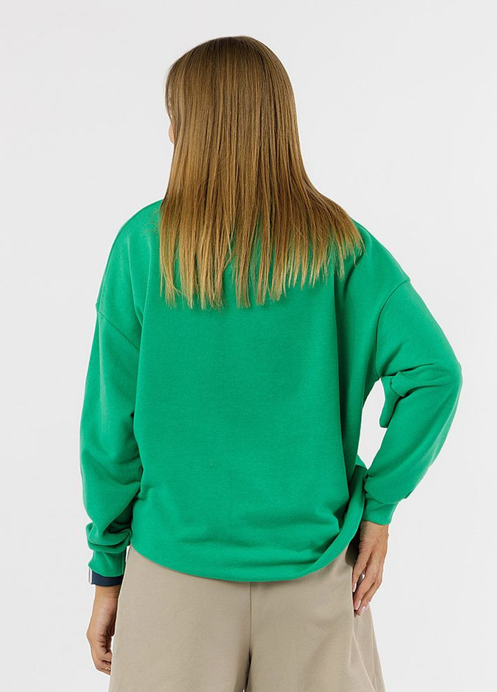 Женский свитшот цвет зеленый ЦБ-00228603 Orange - крой зеленый трикотаж - (261845017)