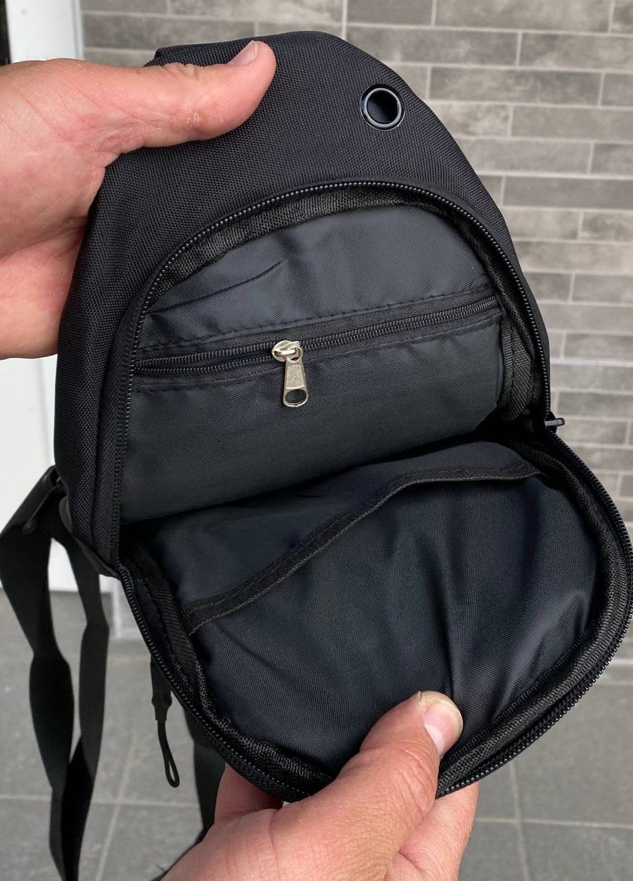 Мужская нагрудная сумка слинг бананка Move to future 15*5*29 - nv33 No Brand (267809599)