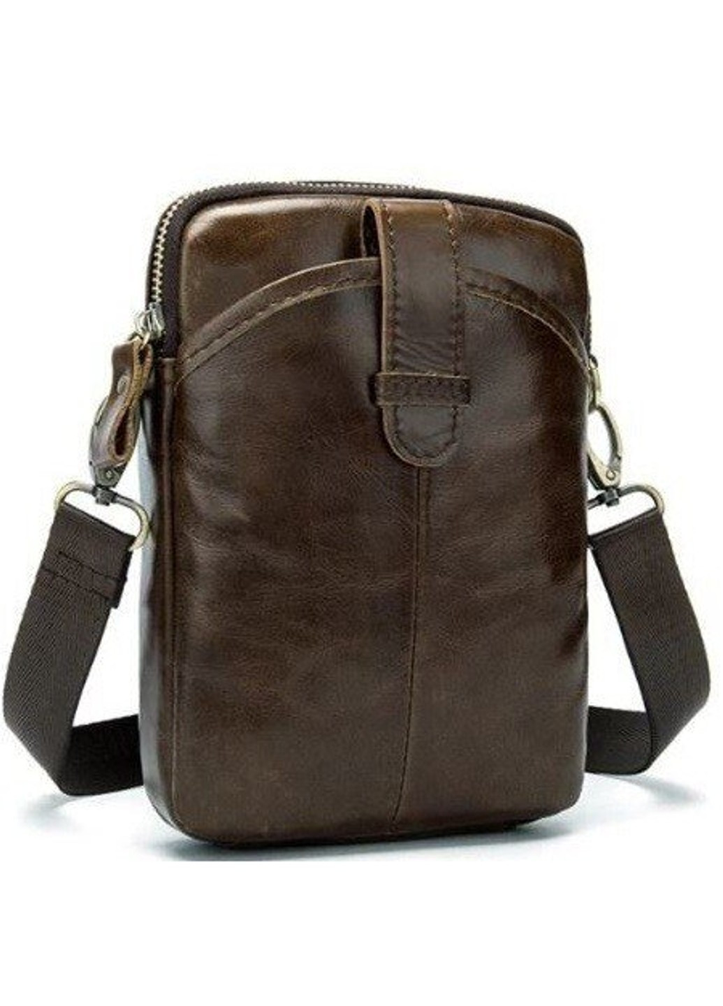 Чоловіча шкіряна сумка 14728 Темно-коричневий Vintage (262523948)