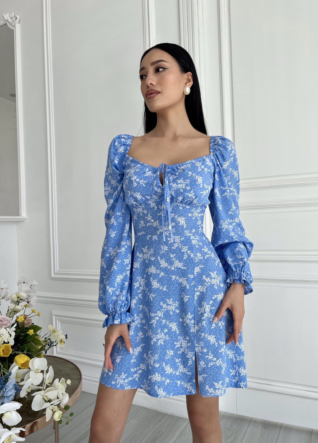 Блакитна кежуал сукня Larionoff з квітковим принтом