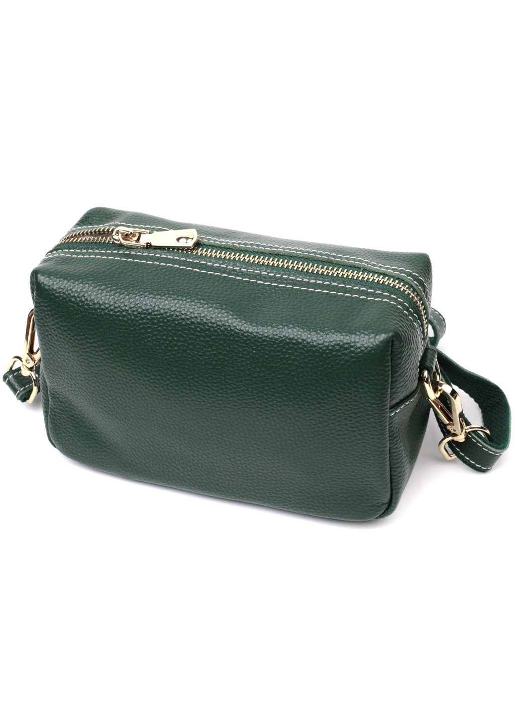 Универсальная сумка для женщин с двумя ремнями из натуральной кожи 22277 Зеленый Vintage (276457585)
