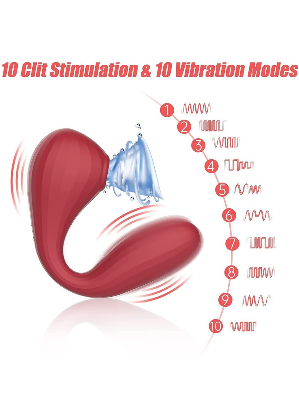Вакуумный вагинально-клиторальный стимулятор Bobi Red, управление со смартфона Magic Motion (276389952)