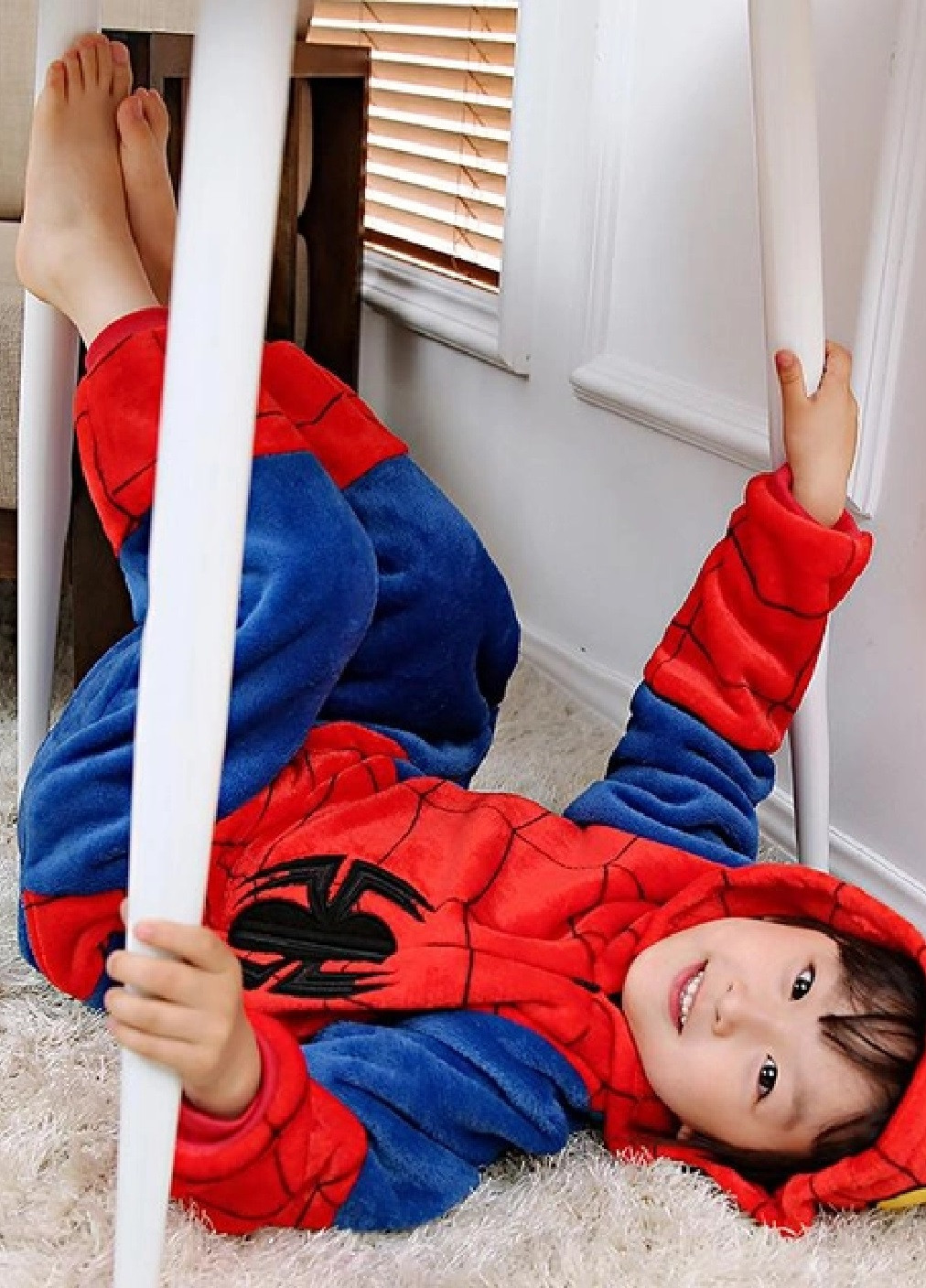 Кігурумі костюм піжама теплий махровий для дітей хлопчиків дівчаток з капюшоном кишенями розмір L (475407-Prob) Людина-павук Unbranded (266991082)