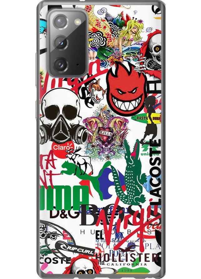 Силиконовый чехол 'Many different logos' для Endorphone Samsung Galaxy Note 20 (257880450)