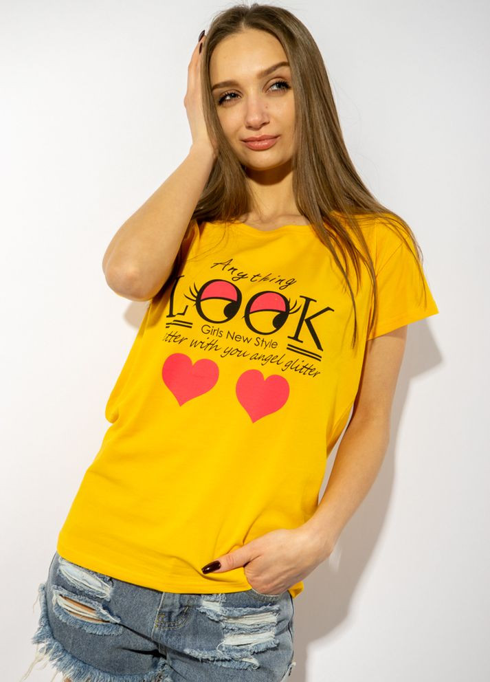 Желтая летняя стильная женская футболка (желтый) Time of Style