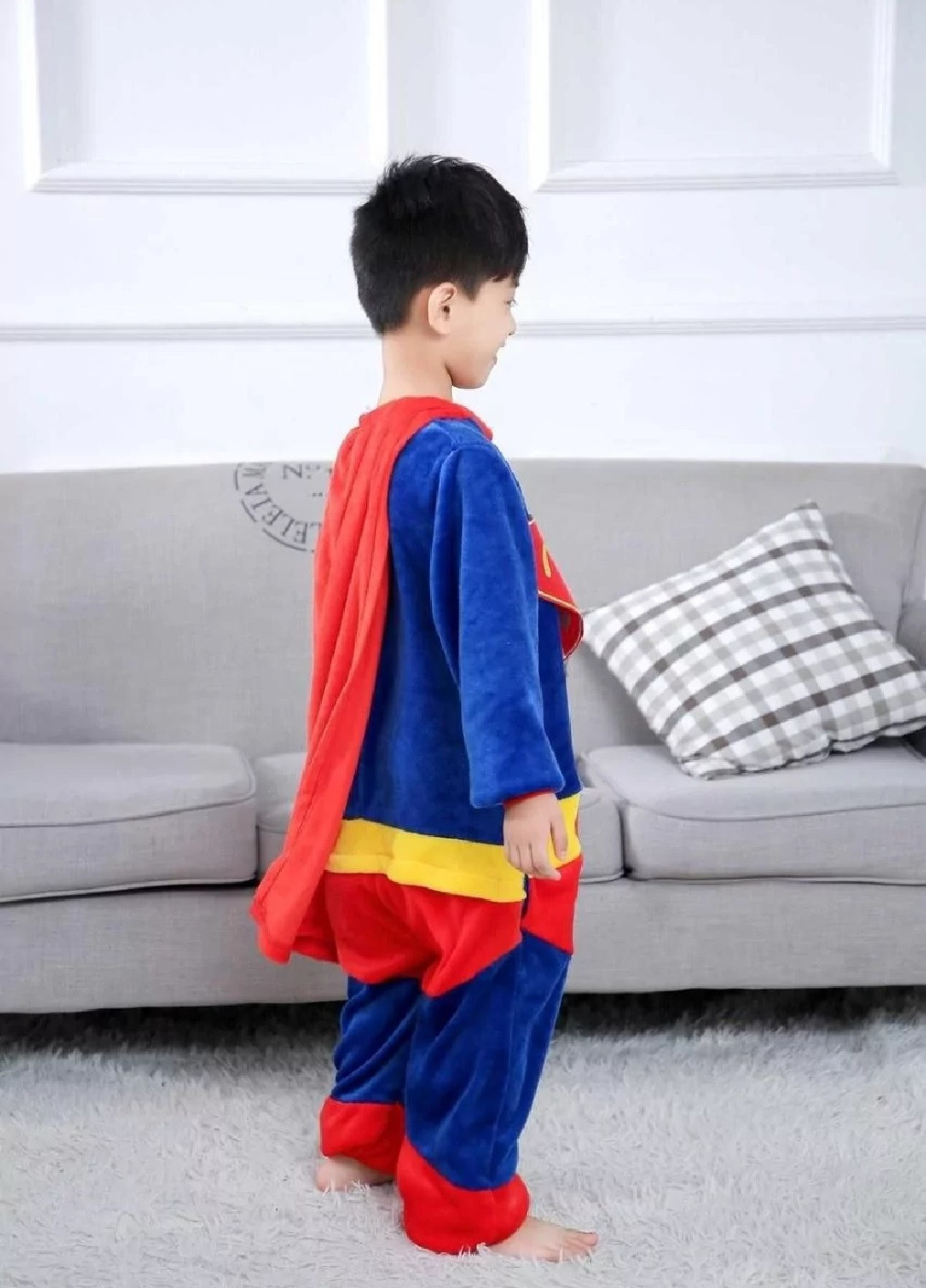 Кігурумі костюм піжама теплий махровий для дітей хлопчиків з капюшоном кишенями (476153-Prob) Супермен розмір М Unbranded (276902894)