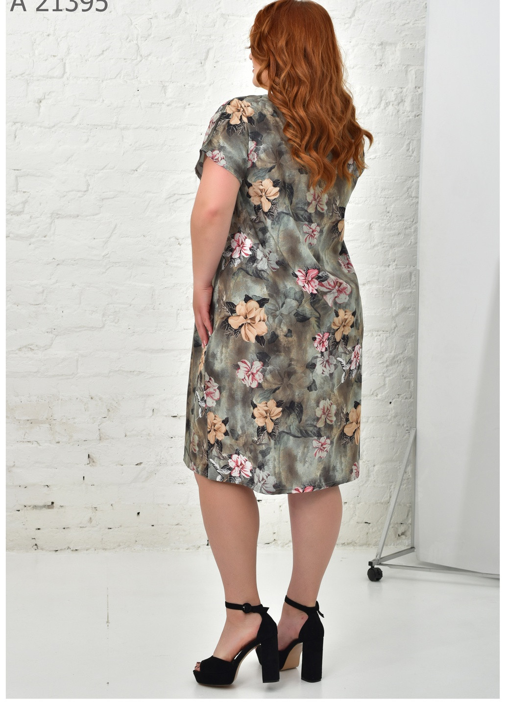 Оливкова повсякденний жіноча літня плаття великого розміру SK