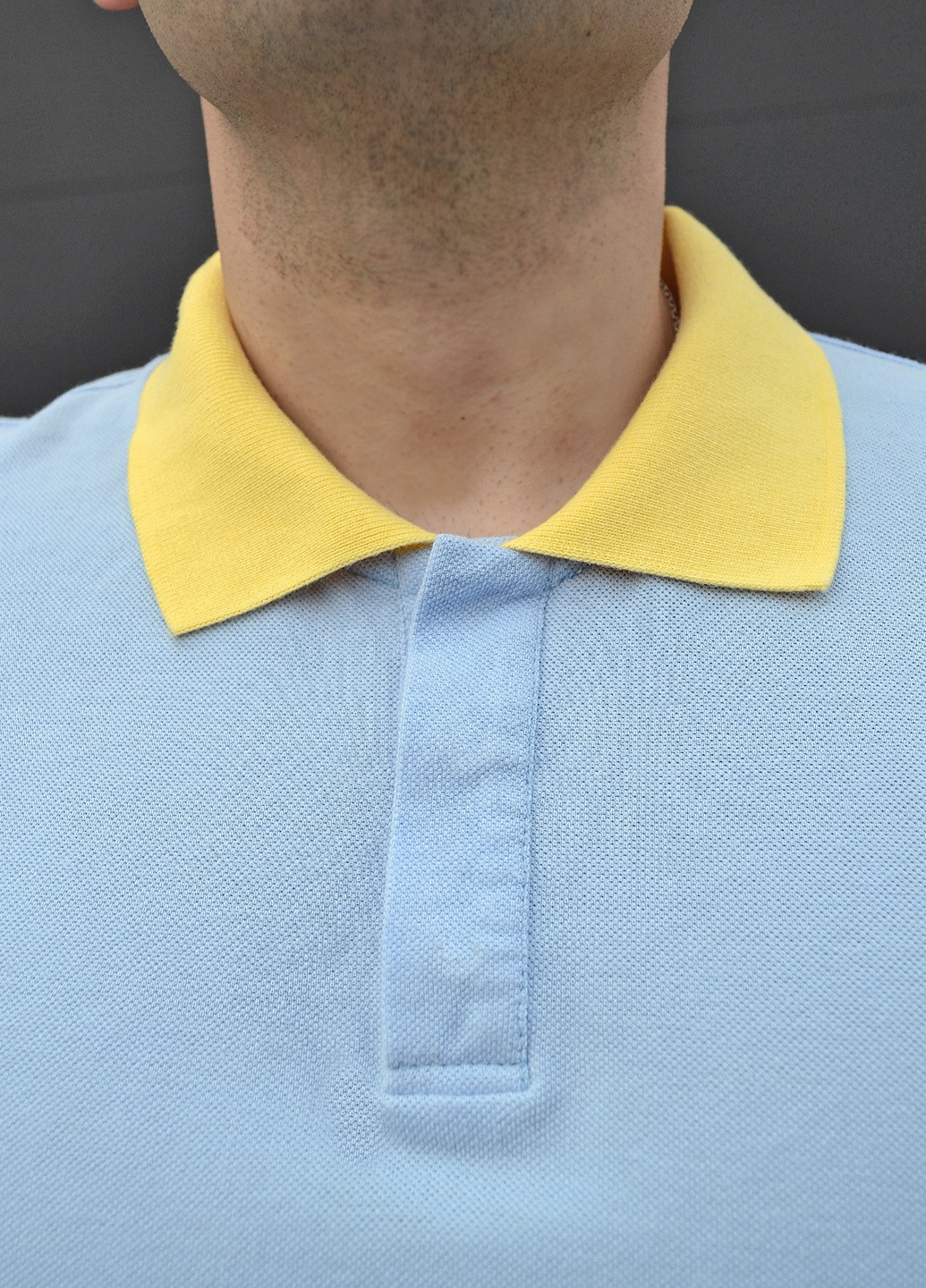 Светло-голубой футболка-поло sewing house для мужчин ZM однотонная