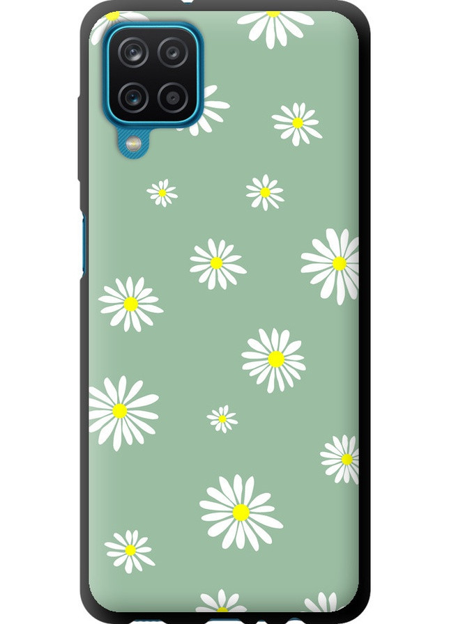 TPU чорний чохол 'Ромашки v4' для Endorphone Samsung Galaxy A12 A125F (258090127)