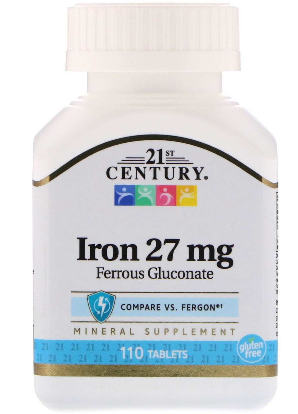 Железо Iron 27 mg 110 Tablets 21st Century (257580583)