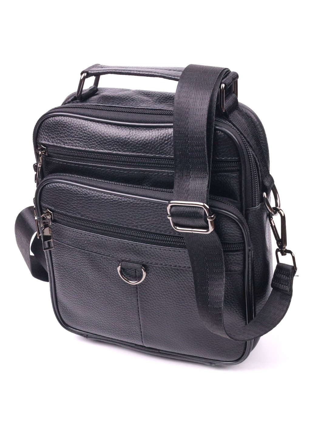 Качественная мужская сумка из натуральной кожи 21278 Черная Vintage (258267898)