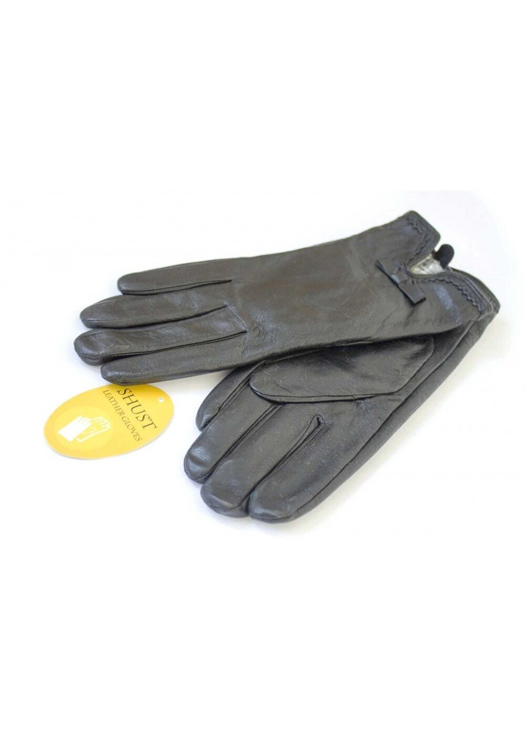 Женские кожаные перчатки чёрные 368s2 М Shust Gloves (261486912)