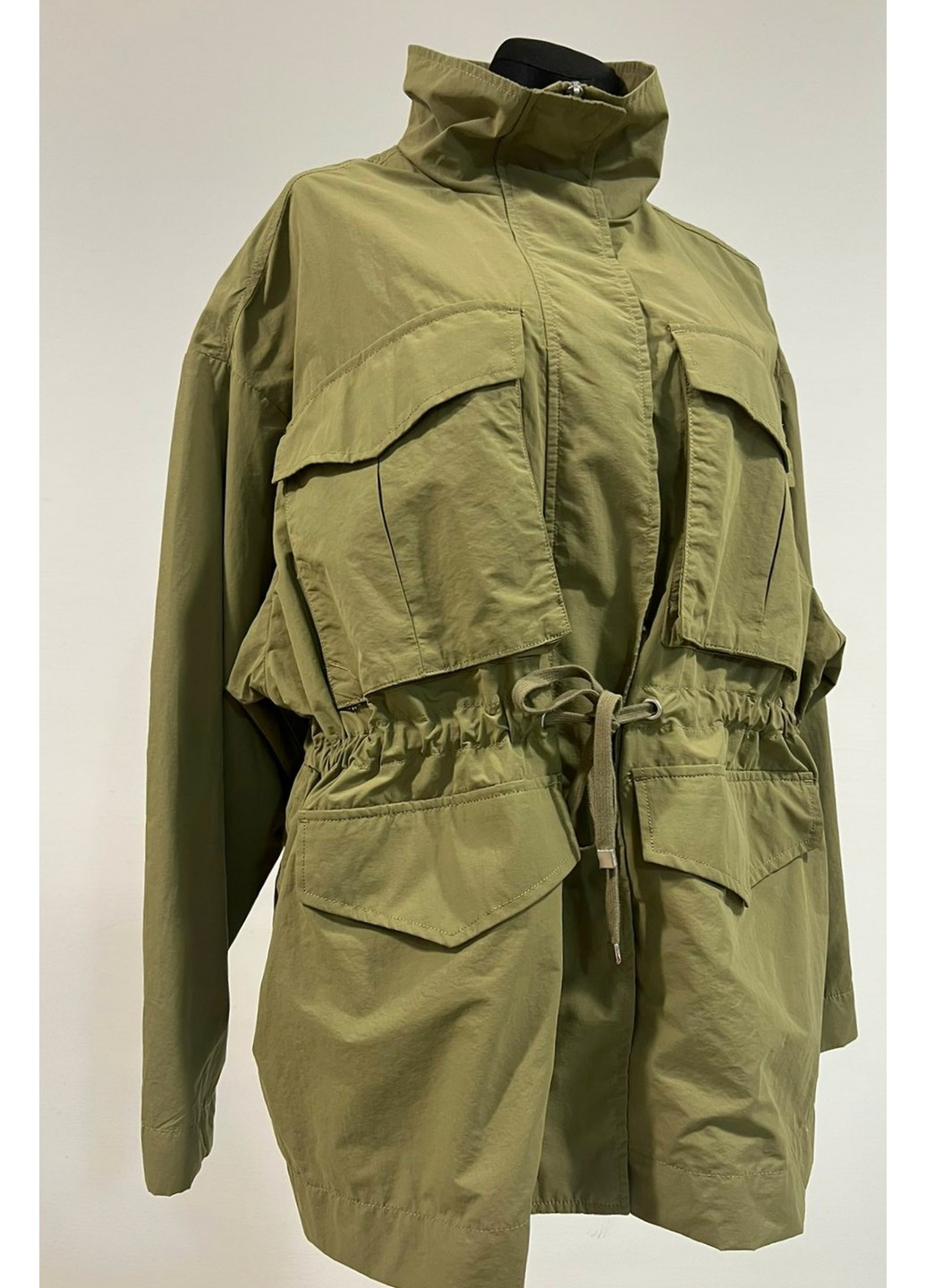Оливковая (хаки) демисезонная женская универсальная куртка н&м (56103) s хаки H&M