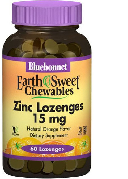 Zinc Lozenges 15 mg 60 Lozenges Orange Flavored BLB0745 Bluebonnet Nutrition (256723226)