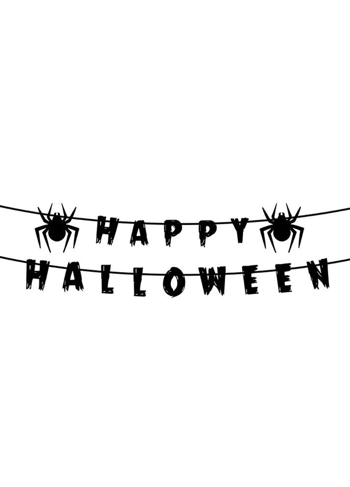 Гірлянда Хелловін "Happy Halloween" колір чорний ЦБ-00231962 Yes (264189571)