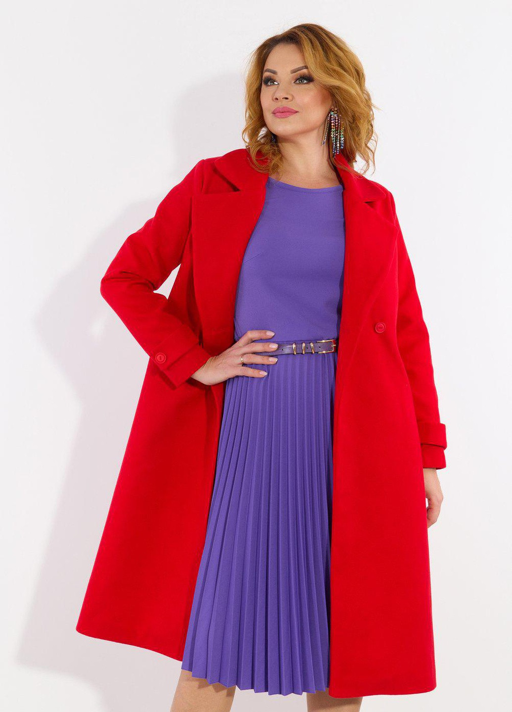 Красное Жіночий верхній одяг Модне лаконічне пальто (55761)110426-531 Lemanta