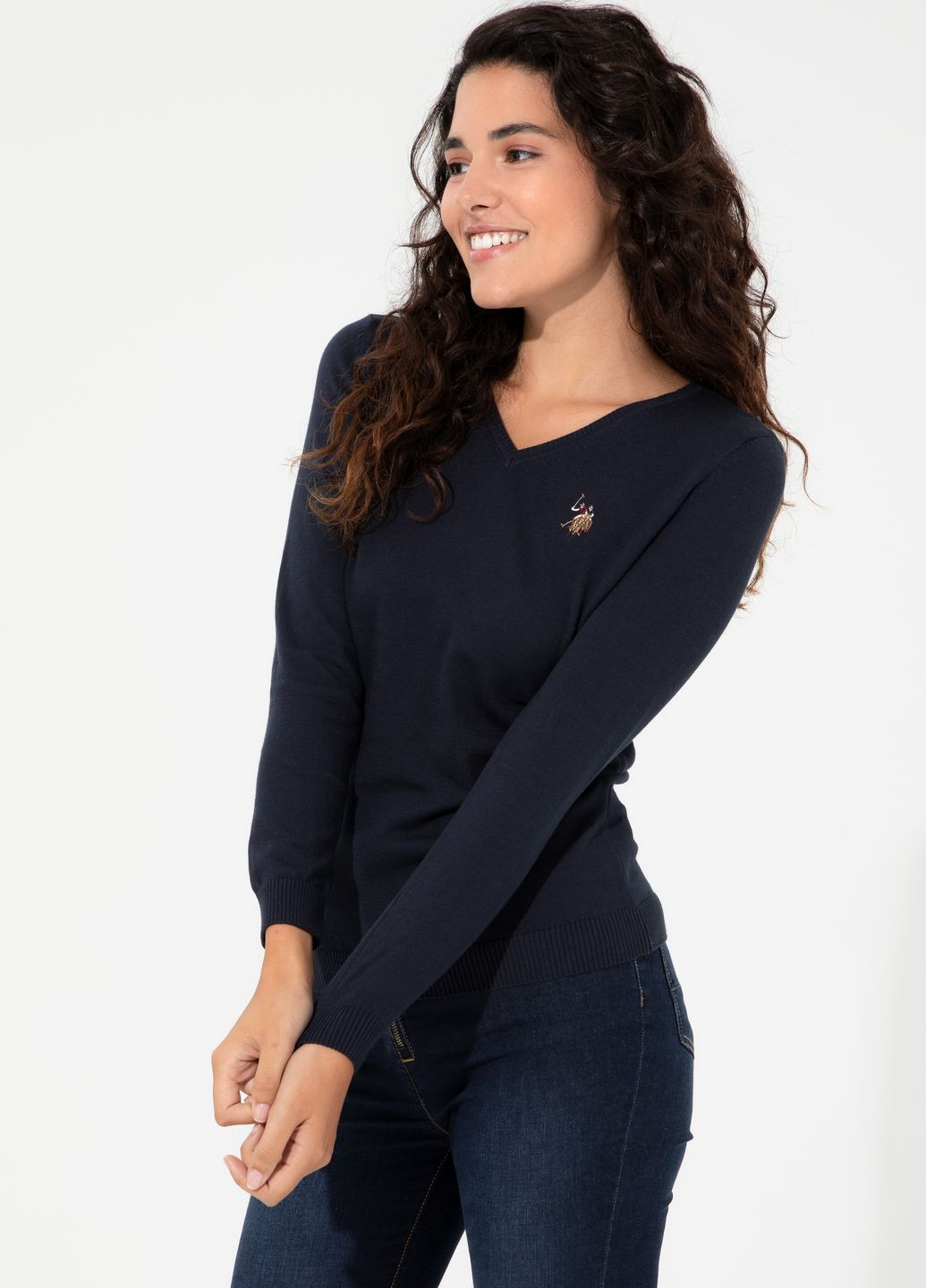 Темно-синий свитер женский U.S. Polo Assn.