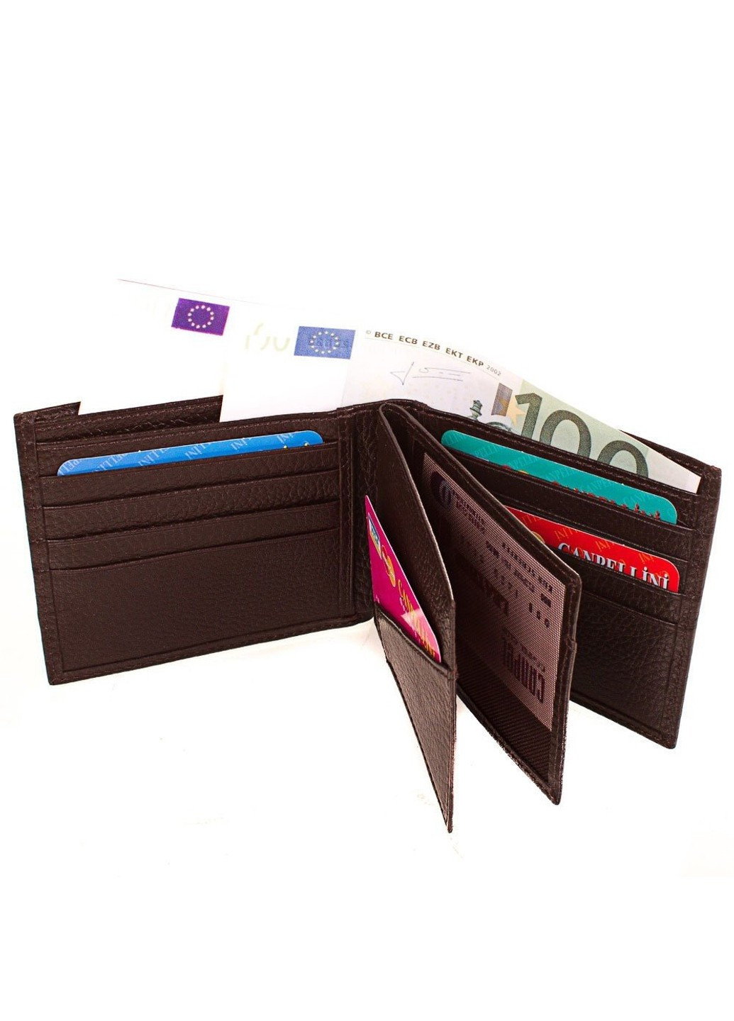 Чоловічий коричневий шкіряний гаманець кишеньковий Canpellini (262975856)