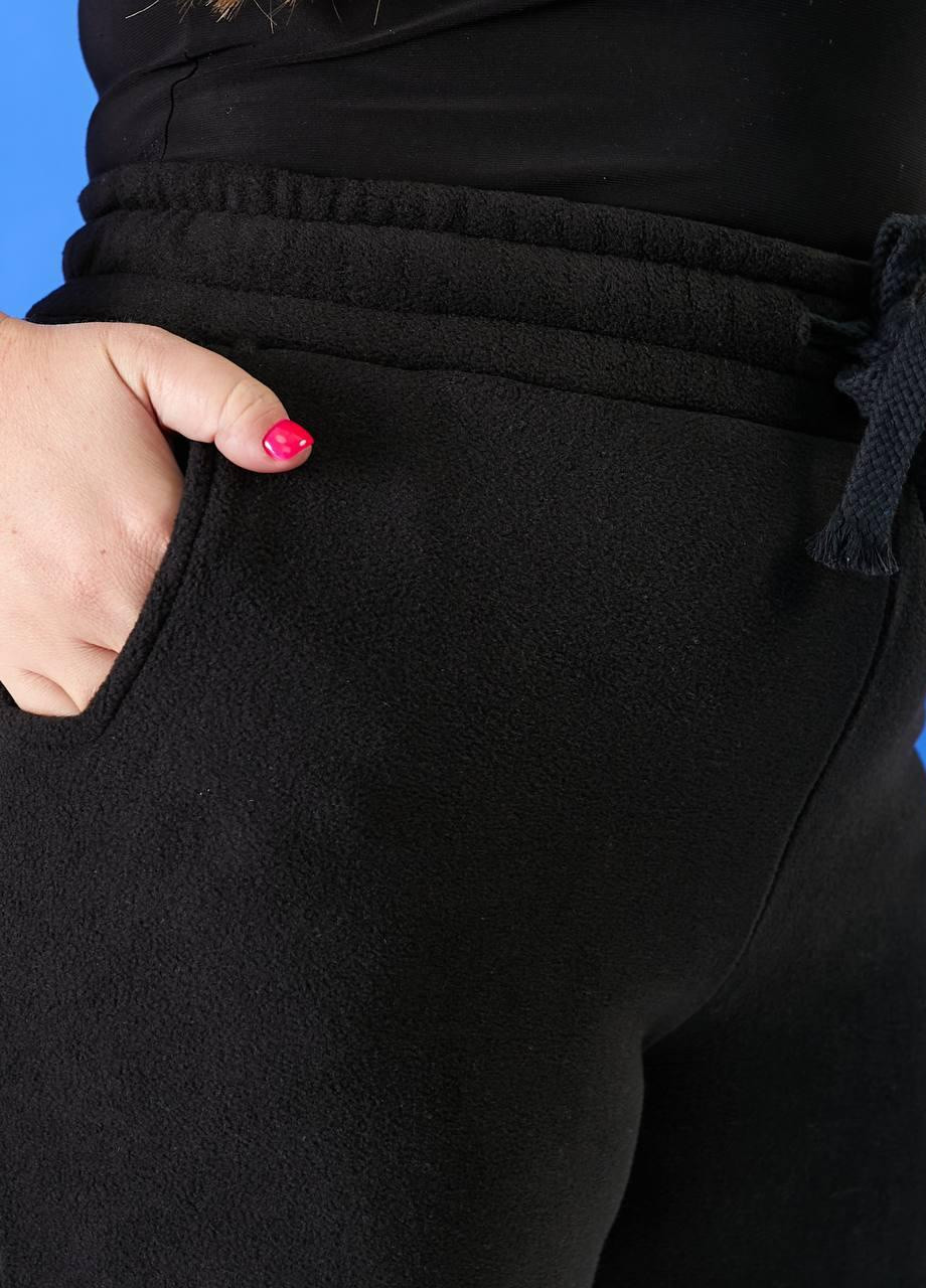 Женские брюки-джогеры на флисе черного цвета 383992 New Trend (256615260)