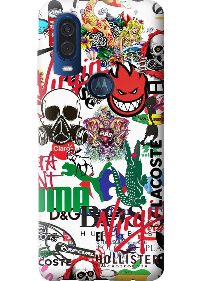 Силиконовый чехол 'Many different logos' для Endorphone Motorola One Vision (257790503)