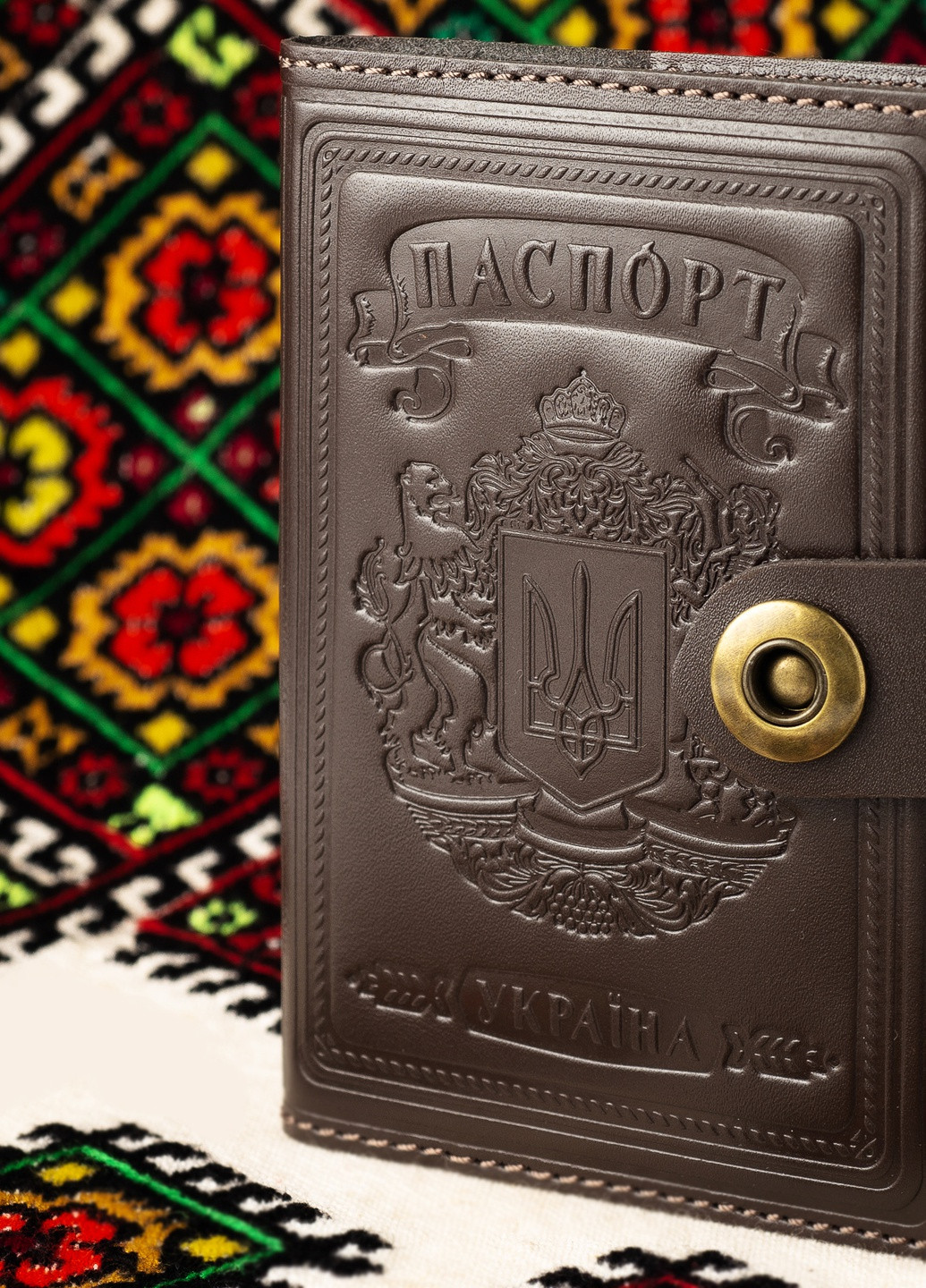 Кожаная обложка для паспорта Villini 001 Глянцевый Коричневый Martec (258925337)