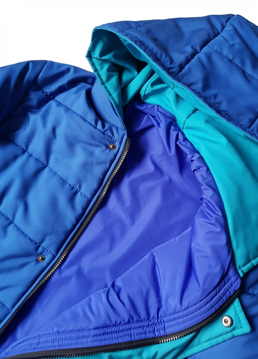 Синя зимня синя зимова жіноча куртка-пальто на блискавці No Brand