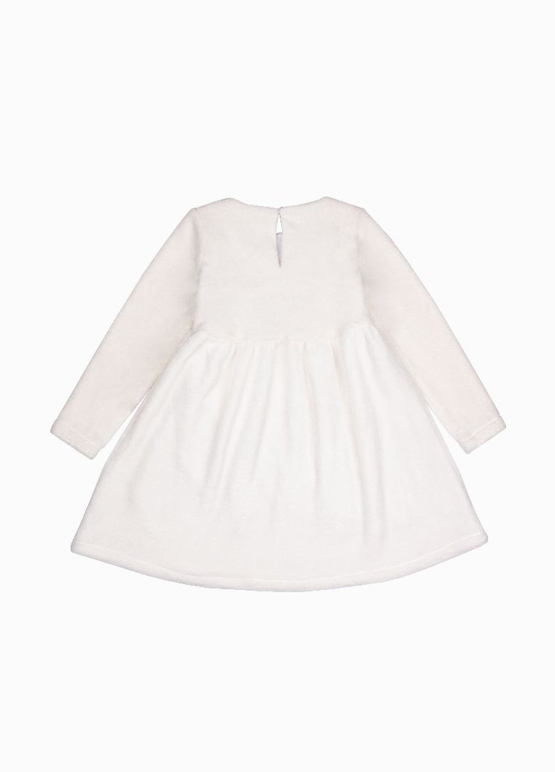 Белое теплое платье с длинным рукавом елочка Yumster (259685578)