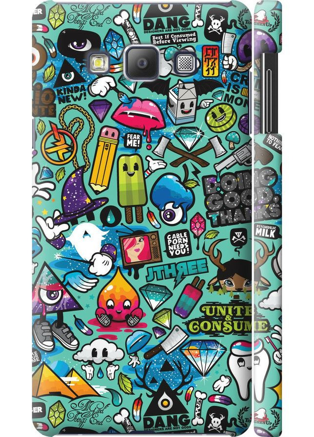 3D пластиковий матовий чохол 'Стікер бомбінг 1' для Endorphone Samsung Galaxy A7 A700H (260599084)