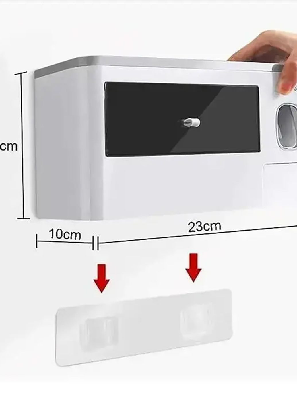 Настенный держатель зубных щеток органайзер на 2 стакана + с автоматическим дозатором зубной пасты Aswei (277925412)