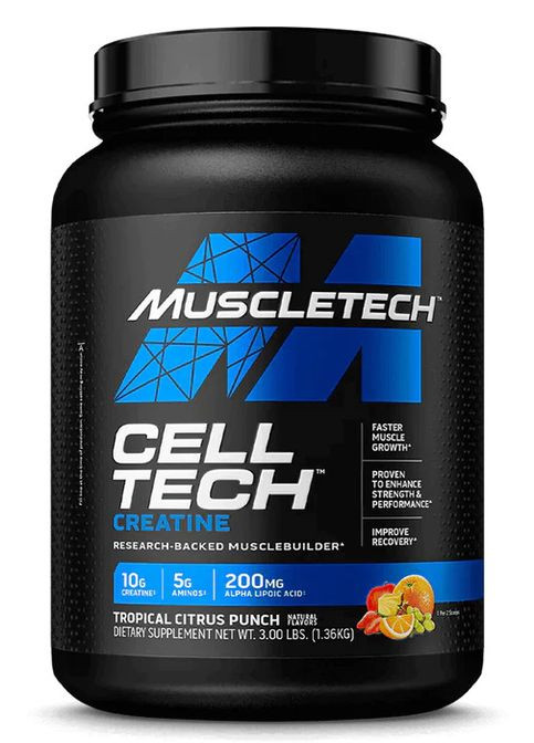 Креатин Cell Tech, Research-Backed Creatine + Carb Musclebuilder 1360 g (Tropical Citrus Punch) Muscletech (277160975)