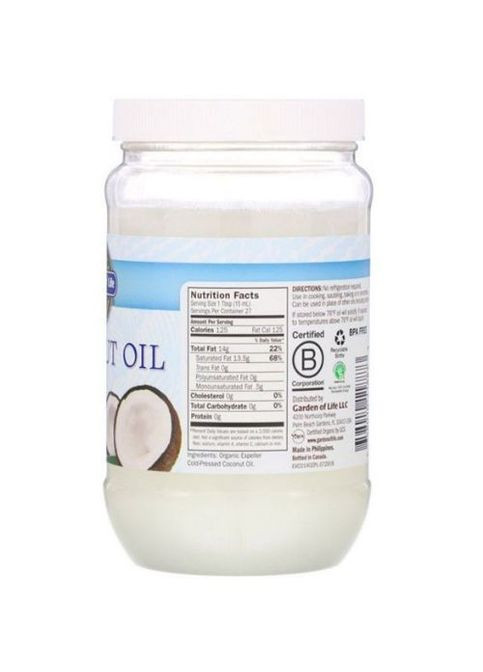 Raw Extra Virgin Coconut Oil, 14 fl oz 414 ml GOL-11887 Garden of Life (277926775)