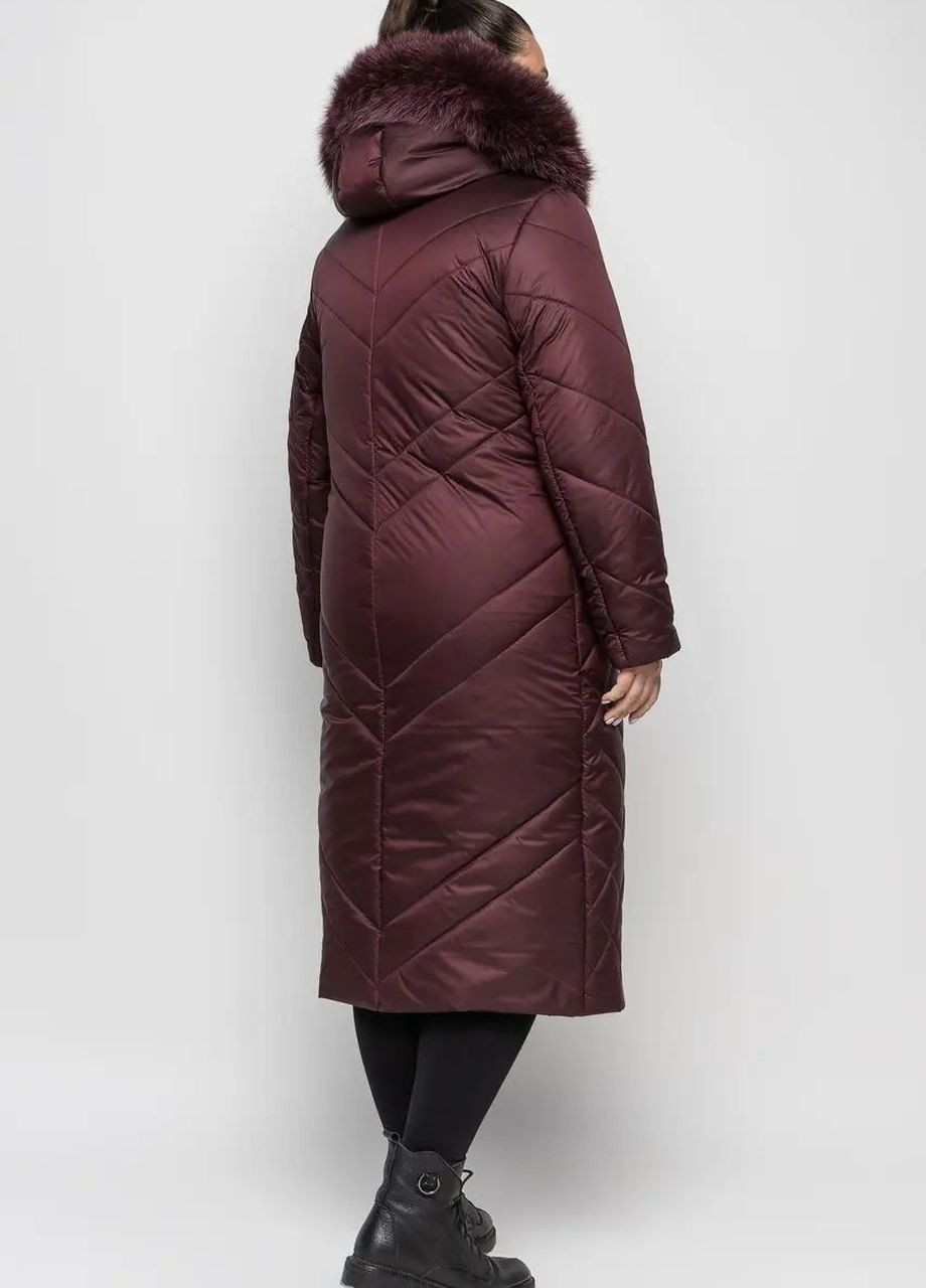 Бордова зимня жіноча куртка великого розміру зимова SK