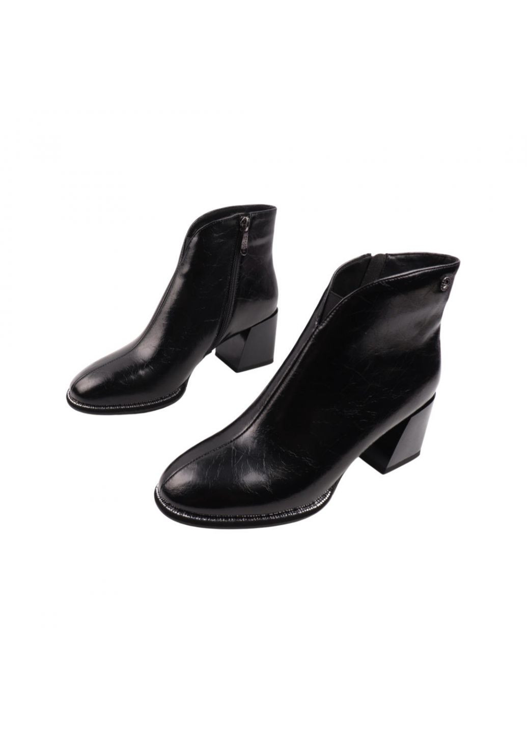 Черные ботинки женские черные натуральная кожа Brocoly 416-22DH