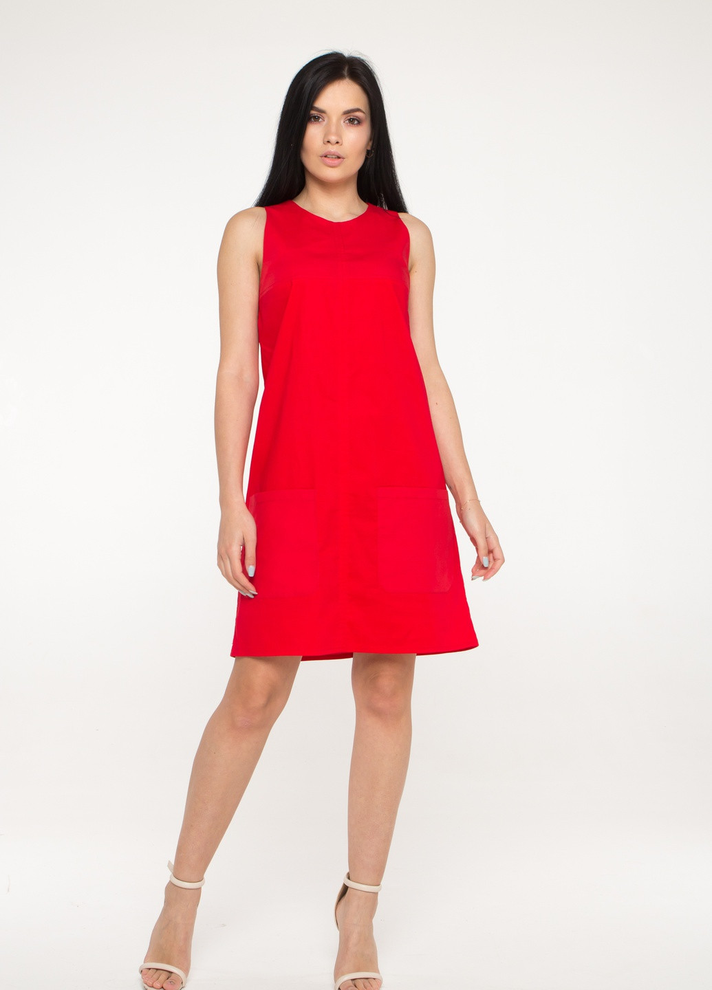 Красное повседневный женское летнее платье SK