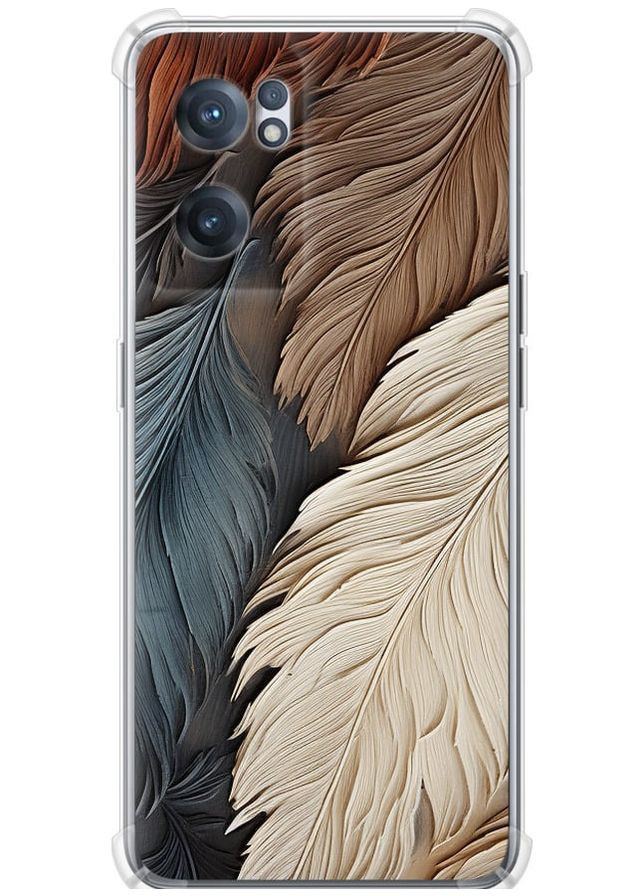 Силіконовий протиударний с посиленими кутами чохол 'Листя в стилі бохо' для Endorphone OnePlus Nord CE 2 (265393250)