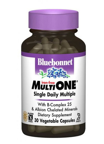 MultiONE Iron free 30 Veg Caps Bluebonnet Nutrition (256725583)