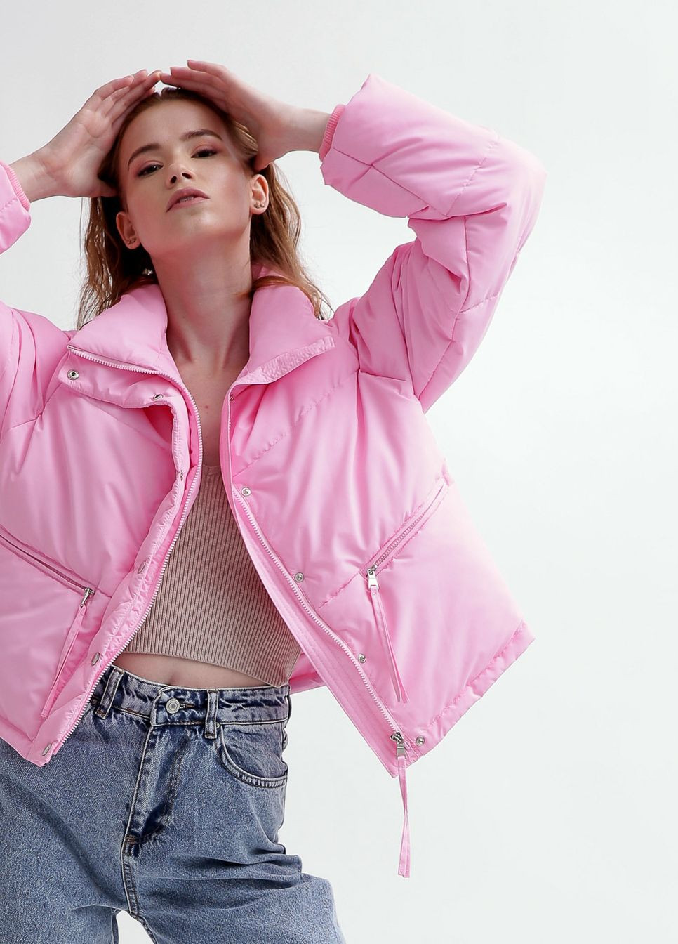 Розовая демисезонная демисезонная куртка oversize X-Woyz