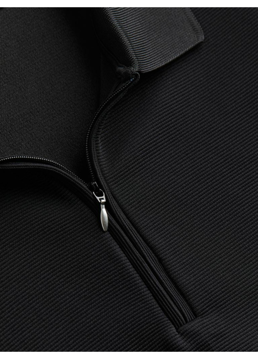 Чоловіча сорочка поло з довгими рукавами Slim Fit (56550) XL Чорна H&M (272842187)