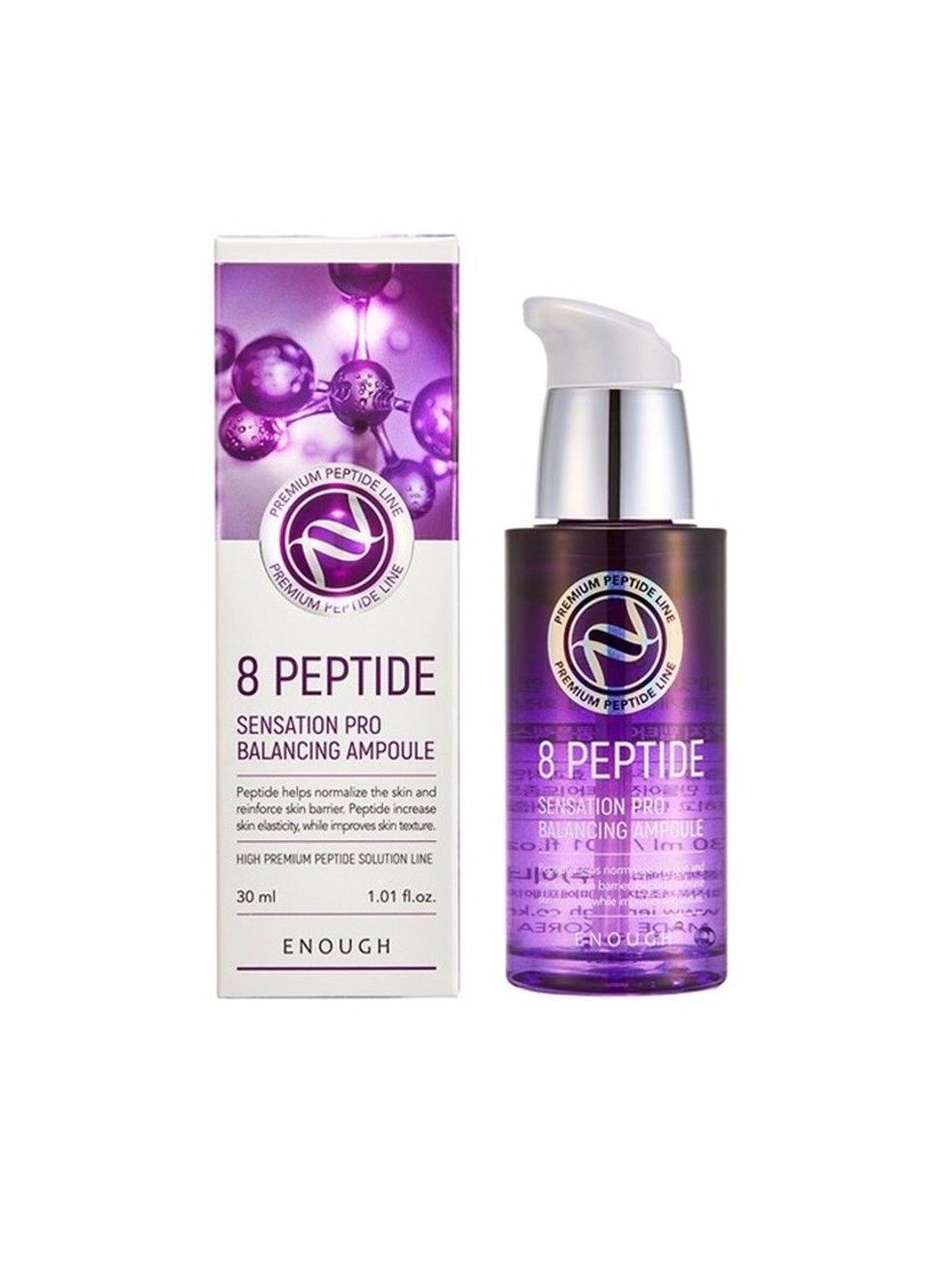 Сыворотка для лица с пептидами Premium 8 Peptide Sensation Pro Balancing Ampoule 30 мл ENOUGH (256685159)
