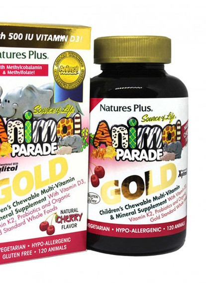 Nature's Plus Animal Parade Gold 120 Chewables Cherry Flavor Natures Plus (256723180)