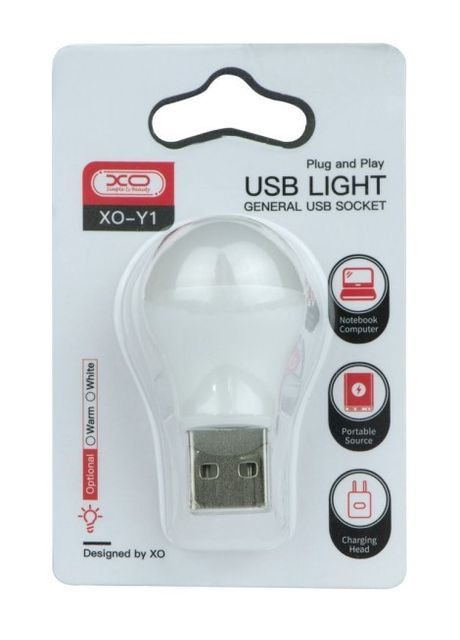Світлодіодна USB LED лампа USB Лампа (1 Вт, 5В, юсб лампа, нічник) - біла XO y1 (269462653)