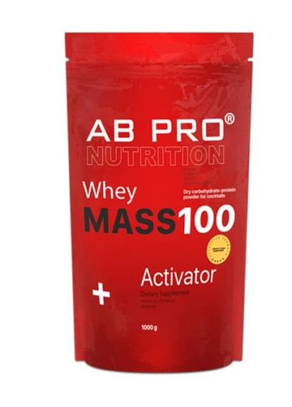 MASS 100 Whey Activator 1000 g /8 servings/ Банан AB PRO (256776819)
